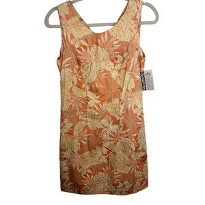 Aloha Republic Vintage Hawaiian Print Dress Sz‎ Medium NEW Orange Sheath USA